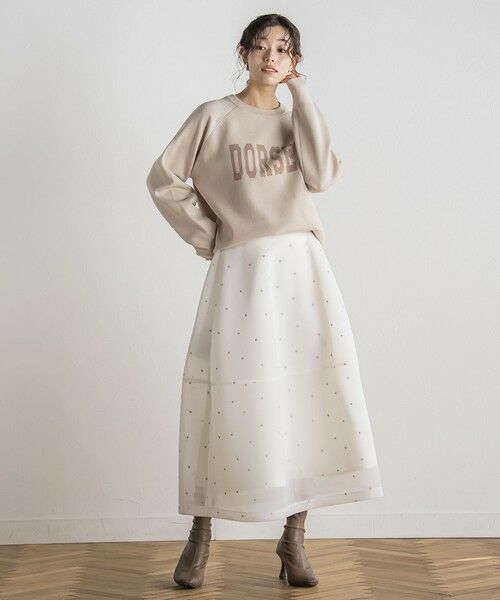 Droite lautreamont / ドロワットロートレアモン ミニ・ひざ丈スカート | ダブルラッセルドット刺繍スカート≪洗濯機で洗える≫ | 詳細14