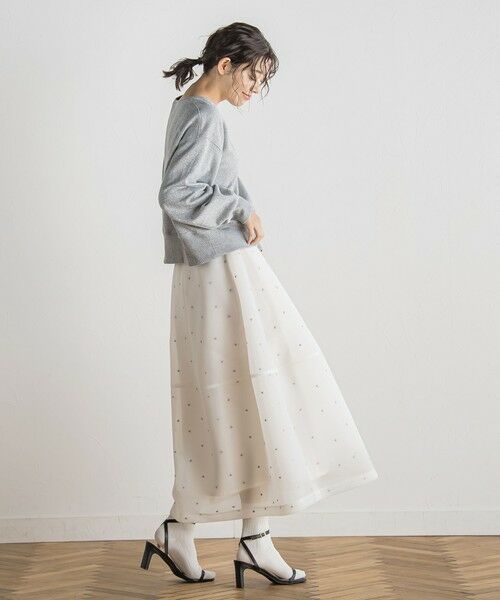 Droite lautreamont / ドロワットロートレアモン ミニ・ひざ丈スカート | ダブルラッセルドット刺繍スカート≪洗濯機で洗える≫ | 詳細16