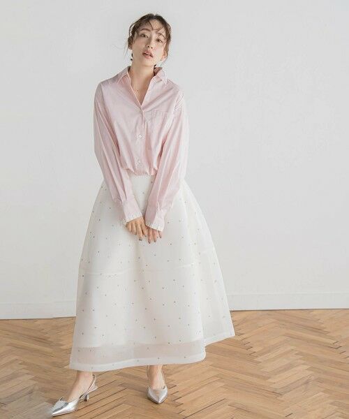 Droite lautreamont / ドロワットロートレアモン ミニ・ひざ丈スカート | ダブルラッセルドット刺繍スカート≪洗濯機で洗える≫ | 詳細3