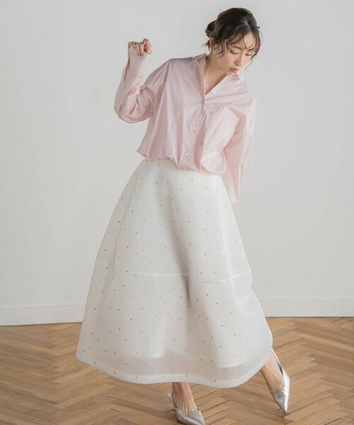 Droite lautreamont / ドロワットロートレアモン ミニ・ひざ丈スカート | ダブルラッセルドット刺繍スカート≪洗濯機で洗える≫ | 詳細4