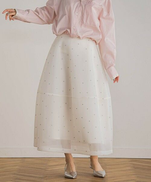 Droite lautreamont / ドロワットロートレアモン ミニ・ひざ丈スカート | ダブルラッセルドット刺繍スカート≪洗濯機で洗える≫ | 詳細6