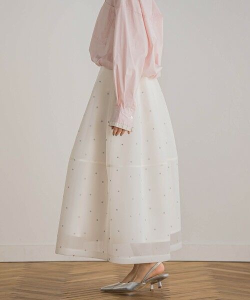 Droite lautreamont / ドロワットロートレアモン ミニ・ひざ丈スカート | ダブルラッセルドット刺繍スカート≪洗濯機で洗える≫ | 詳細7