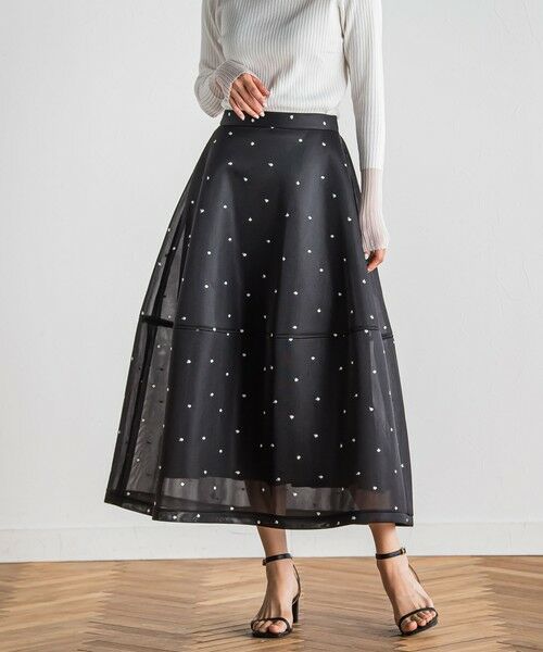 Droite lautreamont / ドロワットロートレアモン ミニ・ひざ丈スカート | ダブルラッセルドット刺繍スカート≪洗濯機で洗える≫ | 詳細21