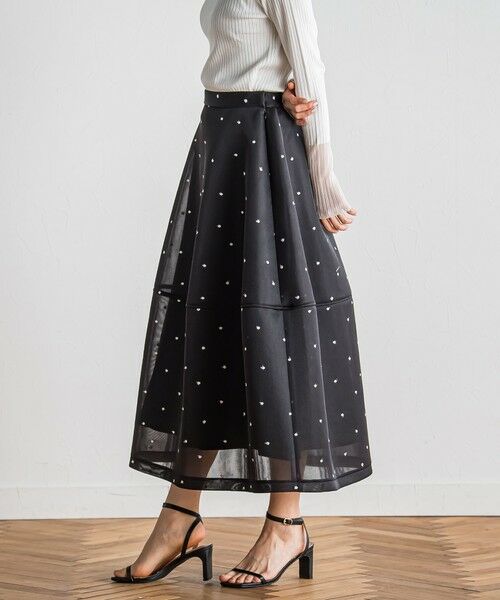 Droite lautreamont / ドロワットロートレアモン ミニ・ひざ丈スカート | ダブルラッセルドット刺繍スカート≪洗濯機で洗える≫ | 詳細22