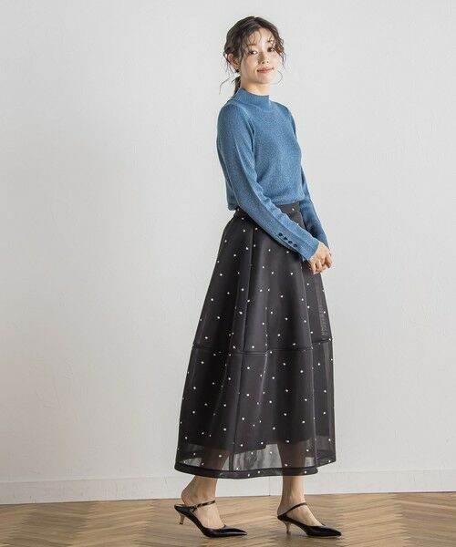 Droite lautreamont / ドロワットロートレアモン ミニ・ひざ丈スカート | ダブルラッセルドット刺繍スカート≪洗濯機で洗える≫ | 詳細25