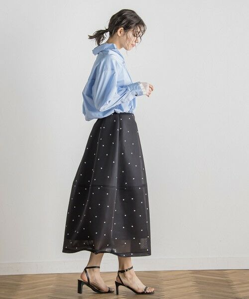 Droite lautreamont / ドロワットロートレアモン ミニ・ひざ丈スカート | ダブルラッセルドット刺繍スカート≪洗濯機で洗える≫ | 詳細27