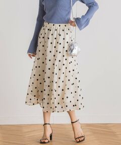 Droite lautreamont / ドロワットロートレアモン ミニ・ひざ丈スカート | 【WEB限定】オーガンジードットフレアスカート