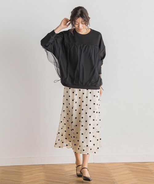 Droite lautreamont / ドロワットロートレアモン ミニ・ひざ丈スカート | 【WEB限定】オーガンジードットフレアスカート | 詳細9