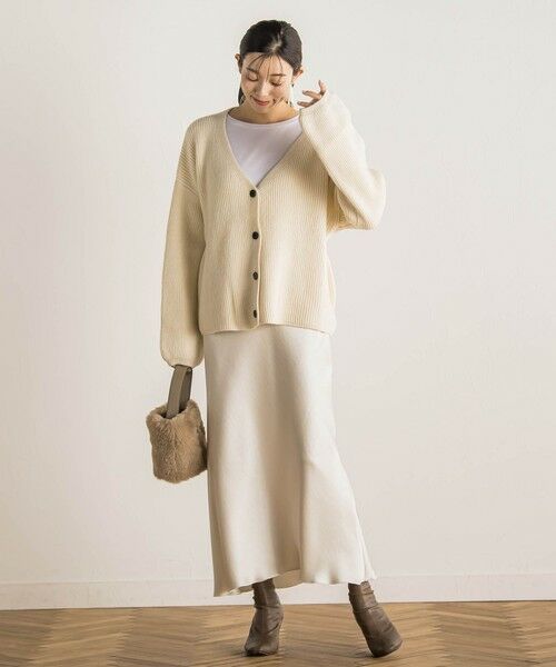 Droite lautreamont / ドロワットロートレアモン カーディガン・ボレロ | 【WEB限定】片畦Vネックカーデ≪手洗い可能≫ | 詳細1