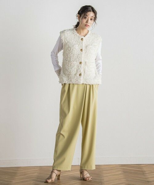 Droite lautreamont / ドロワットロートレアモン ダウンジャケット・ベスト | チュールMIXツイードジレ≪手洗い可能≫ | 詳細3