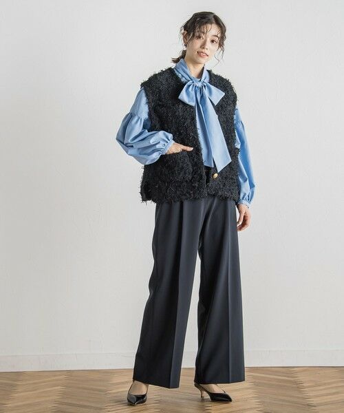 Droite lautreamont / ドロワットロートレアモン ダウンジャケット・ベスト | チュールMIXツイードジレ≪手洗い可能≫ | 詳細12