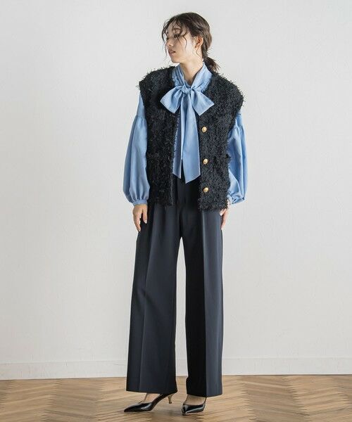 Droite lautreamont / ドロワットロートレアモン ダウンジャケット・ベスト | チュールMIXツイードジレ≪手洗い可能≫ | 詳細13