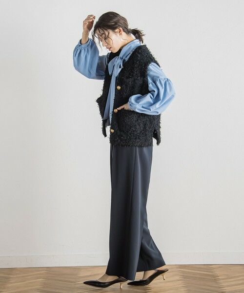 Droite lautreamont / ドロワットロートレアモン ダウンジャケット・ベスト | チュールMIXツイードジレ≪手洗い可能≫ | 詳細14