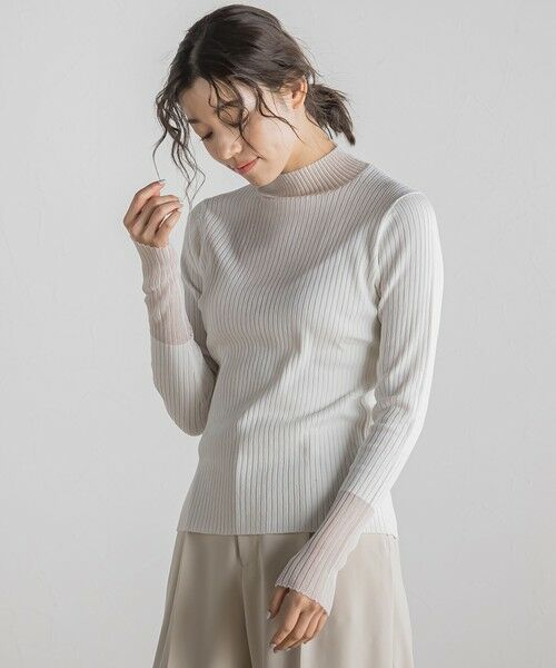 Droite lautreamont / ドロワットロートレアモン ニット・セーター | シアー切替RIBニット≪手洗い可能≫ | 詳細5