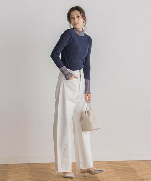 Droite lautreamont / ドロワットロートレアモン ニット・セーター | シアー切替RIBニット≪手洗い可能≫ | 詳細16