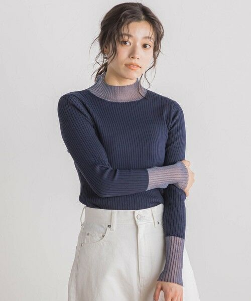 Droite lautreamont / ドロワットロートレアモン ニット・セーター | シアー切替RIBニット≪手洗い可能≫ | 詳細19