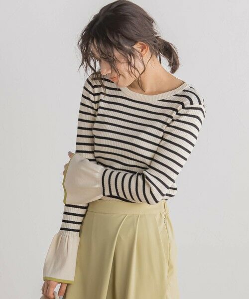 Droite lautreamont / ドロワットロートレアモン ニット・セーター | 【WEB限定】配色フレアスリーブ≪手洗い可能≫ | 詳細2