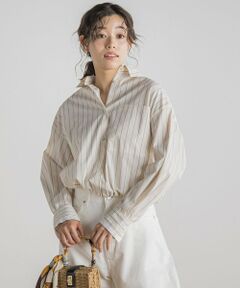 Droite lautreamont / ドロワットロートレアモン シャツ・ブラウス | ドロストクロップドシャツ≪洗濯機で洗える≫