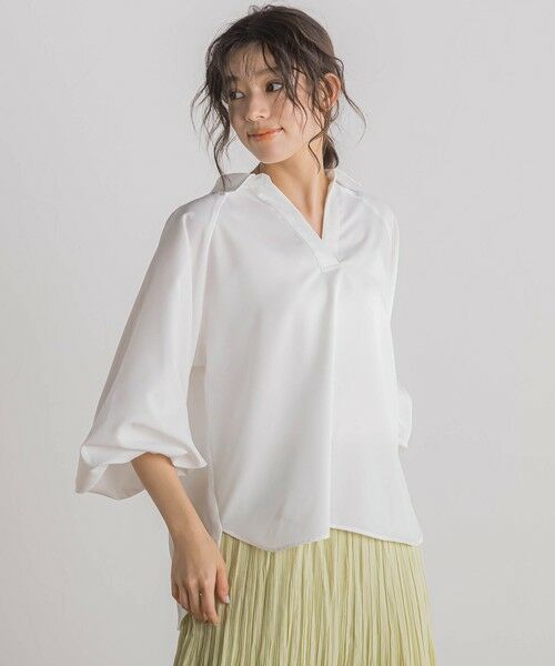 Droite lautreamont / ドロワットロートレアモン シャツ・ブラウス | 【WEB限定】袖ボリュームスキッパーブラウス≪洗濯機で洗える≫ | 詳細1