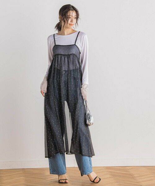 Droite lautreamont / ドロワットロートレアモン ロング・マキシ丈ワンピース | 箔ドットオーガンキャミワンピース≪手洗い可能≫ | 詳細2
