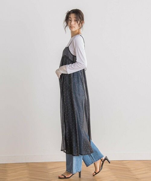 Droite lautreamont / ドロワットロートレアモン ロング・マキシ丈ワンピース | 箔ドットオーガンキャミワンピース≪手洗い可能≫ | 詳細3