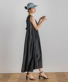 Droite lautreamont / ドロワットロートレアモン ロング・マキシ丈ワンピース | 【WEB限定】バイオシルクタックZIPワンピース≪洗濯機で洗える≫