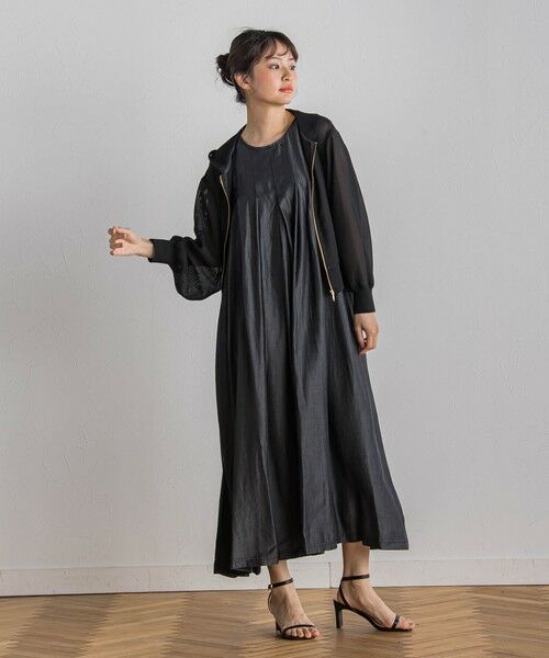 Droite lautreamont / ドロワットロートレアモン ロング・マキシ丈ワンピース | 【WEB限定】バイオシルクタックZIPワンピース≪洗濯機で洗える≫ | 詳細3