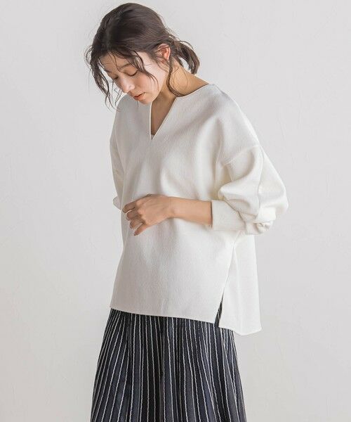 Droite lautreamont/ドロワットロートレアモン ブークレダンボールプルオーバー≪洗濯機で洗える≫ オフホワイト M Droite lautreamont/ドロワットロートレアモン ブークレダンボールプルオーバー≪洗濯機で洗える≫ オフホワイト M