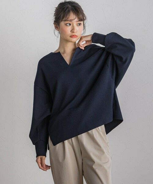 Droite lautreamont/ドロワットロートレアモン ブークレダンボールプルオーバー≪洗濯機で洗える≫ ネイビー M Droite lautreamont/ドロワットロートレアモン ブークレダンボールプルオーバー≪洗濯機で洗える≫ ネイビー M