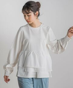 Droite lautreamont / ドロワットロートレアモン カットソー | 【WEB限定】異素材Aラインプルオーバー≪洗濯機で洗える≫