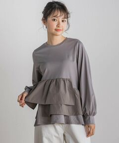 Droite lautreamont / ドロワットロートレアモン カットソー | 【WEB限定】異素材Aラインプルオーバー≪洗濯機で洗える≫