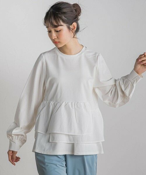 Droite lautreamont/ドロワットロートレアモン 【WEB限定】異素材Aラインプルオーバー≪洗濯機で洗える≫ オフホワイト M Droite lautreamont/ドロワットロートレアモン 【WEB限定】異素材Aラインプルオーバー≪洗濯機で洗える≫ オフホワイト M