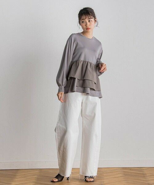 Droite lautreamont / ドロワットロートレアモン カットソー | 【WEB限定】異素材Aラインプルオーバー≪洗濯機で洗える≫ | 詳細25