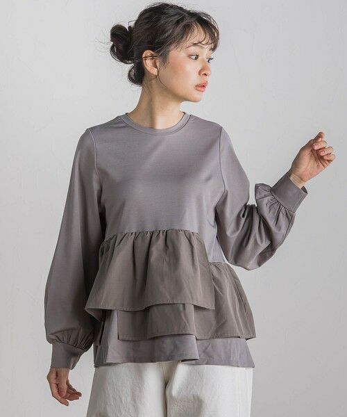 Droite lautreamont / ドロワットロートレアモン カットソー | 【WEB限定】異素材Aラインプルオーバー≪洗濯機で洗える≫ | 詳細27