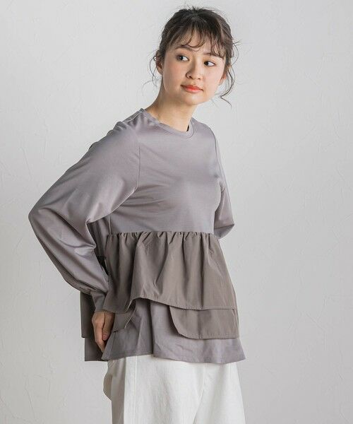 Droite lautreamont / ドロワットロートレアモン カットソー | 【WEB限定】異素材Aラインプルオーバー≪洗濯機で洗える≫ | 詳細28