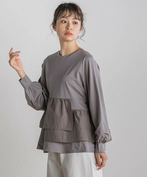 Droite lautreamont / ドロワットロートレアモン カットソー | 【WEB限定】異素材Aラインプルオーバー≪洗濯機で洗える≫ | 詳細30