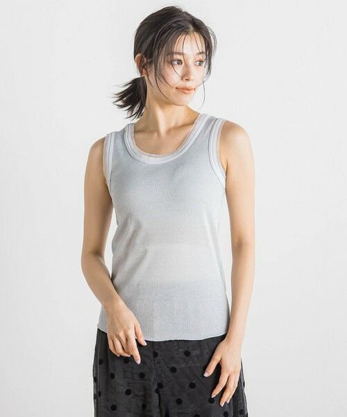 Droite lautreamont / ドロワットロートレアモン キャミソール・チューブトップ | ラメリブタンク≪手洗い可能≫ | 詳細1