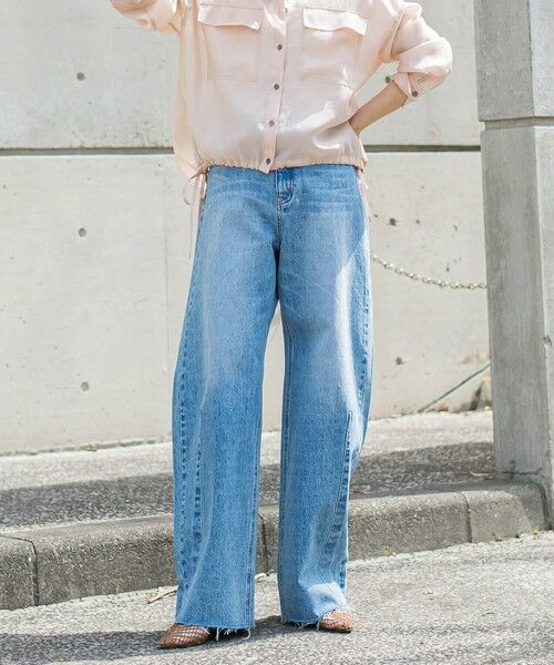 Droite lautreamont/ドロワットロートレアモン カーブデニムパンツ≪洗濯機で洗える≫ ブルー M Droite lautreamont/ドロワットロートレアモン カーブデニムパンツ≪洗濯機で洗える≫ ブルー M
