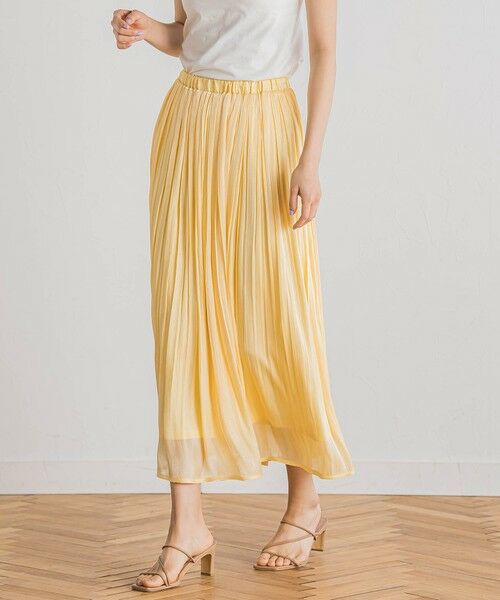 Droite lautreamont / ドロワットロートレアモン ミニ・ひざ丈スカート | 【WEB限定】シャインサテン楊柳プリーツスカート≪手洗い可能≫ | 詳細4