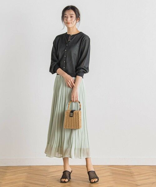 セール】 【WEB限定】シャインサテン楊柳プリーツスカート