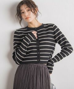 Droite lautreamont / ドロワットロートレアモン カーディガン・ボレロ | シアーボーダーRIBカーデ≪手洗い可能≫