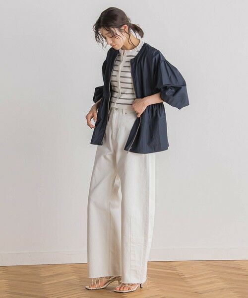 Droite lautreamont / ドロワットロートレアモン カーディガン・ボレロ | シアーボーダーRIBカーデ≪手洗い可能≫ | 詳細10