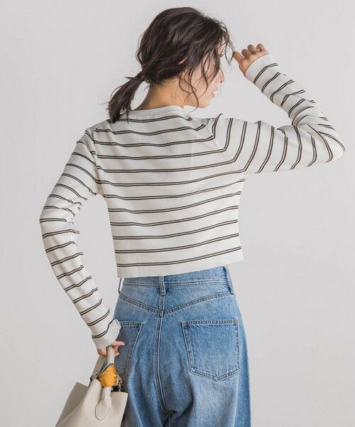 Droite lautreamont / ドロワットロートレアモン カーディガン・ボレロ | シアーボーダーRIBカーデ≪手洗い可能≫ | 詳細2