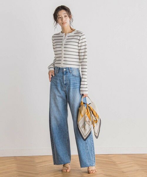 Droite lautreamont / ドロワットロートレアモン カーディガン・ボレロ | シアーボーダーRIBカーデ≪手洗い可能≫ | 詳細3