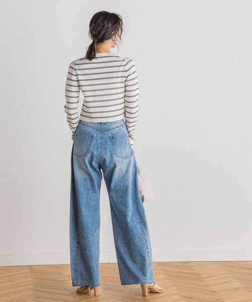 Droite lautreamont / ドロワットロートレアモン カーディガン・ボレロ | シアーボーダーRIBカーデ≪手洗い可能≫ | 詳細5