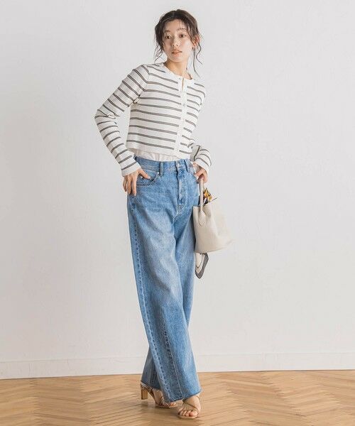 Droite lautreamont / ドロワットロートレアモン カーディガン・ボレロ | シアーボーダーRIBカーデ≪手洗い可能≫ | 詳細6