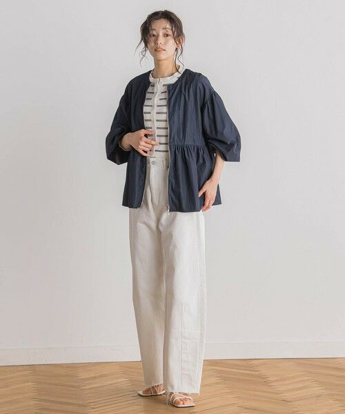 Droite lautreamont / ドロワットロートレアモン カーディガン・ボレロ | シアーボーダーRIBカーデ≪手洗い可能≫ | 詳細9