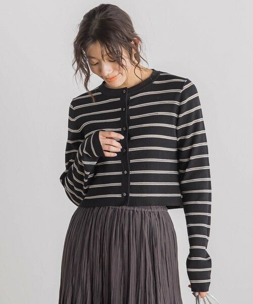 Droite lautreamont / ドロワットロートレアモン カーディガン・ボレロ | シアーボーダーRIBカーデ≪手洗い可能≫ | 詳細25