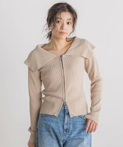 Droite lautreamont / ドロワットロートレアモン カーディガン・ボレロ | RIB襟付きZIPカーデ≪手洗い可能≫