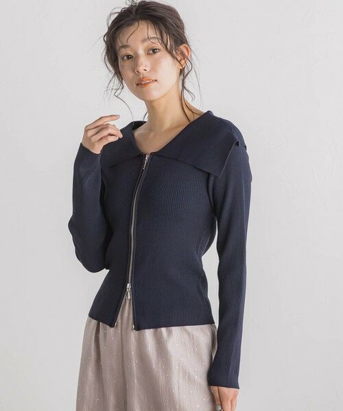 Droite lautreamont / ドロワットロートレアモン カーディガン・ボレロ | RIB襟付きZIPカーデ≪手洗い可能≫ | 詳細9